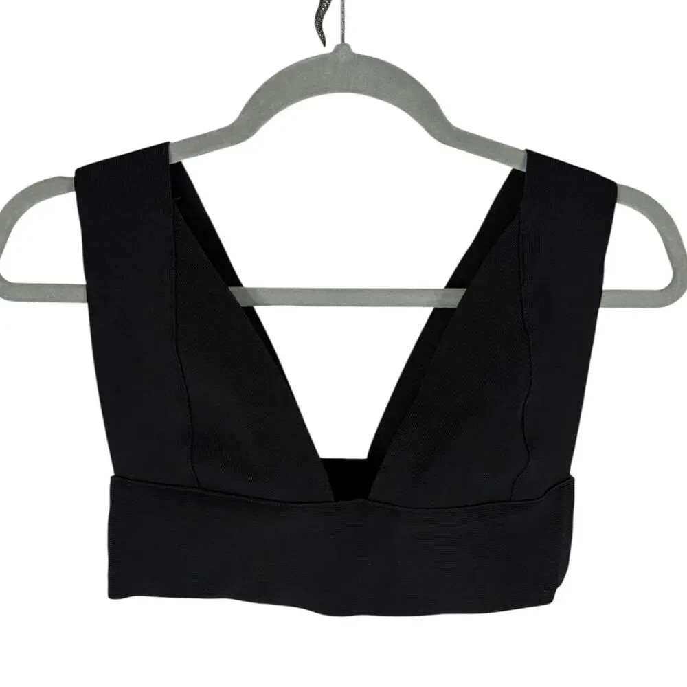 Skims Knit Swim Plunge Neck Bikini Top Swimwear Beach Resort Cozy Vacation S